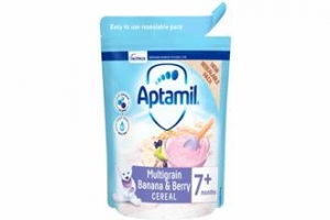Thu hồi sản phẩm Bột ngũ cốc Aptamil Multigrain Banana and Berry Cereal 7+ months chứa mẩu nhựa nhỏ màu xanh lam
