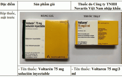 Cảnh báo thuốc Voltarén 75 mg giả đang được bán trên mạng