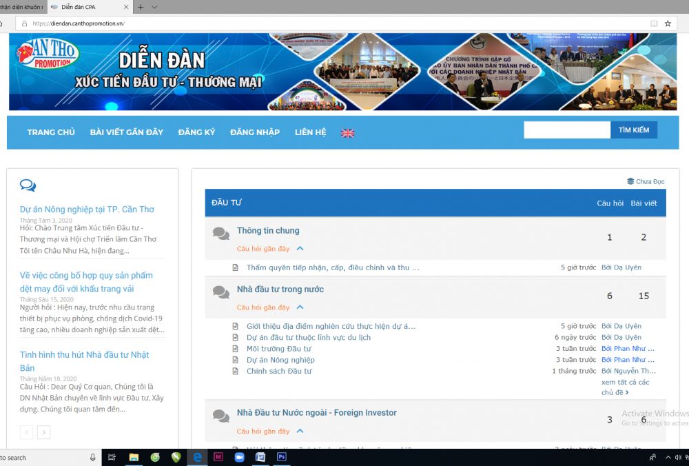 Giao diện của diễn đ&agrave;n.