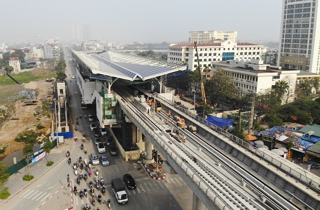 Một g&oacute;c Dự &aacute;n đường sắt tr&ecirc;n cao Nhổn - ga H&agrave; Nội.