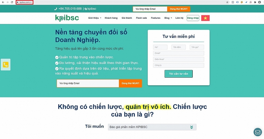 Nền tảng Chuyển đổi số doanh nghiệp KPIBSC.com.