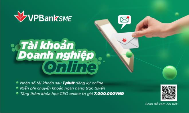 Mở t&agrave;i khoản SME online chỉ trong 1 ph&uacute;t tại VPBank.