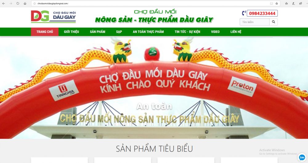 Giao diện website chodaumoidaugiaydongnai.com