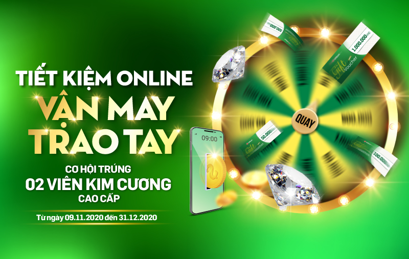 Cơ hội tr&uacute;ng kim cương cho kh&aacute;ch h&agrave;ng gửi tiết kiệm trực tuyến tại VPBank.