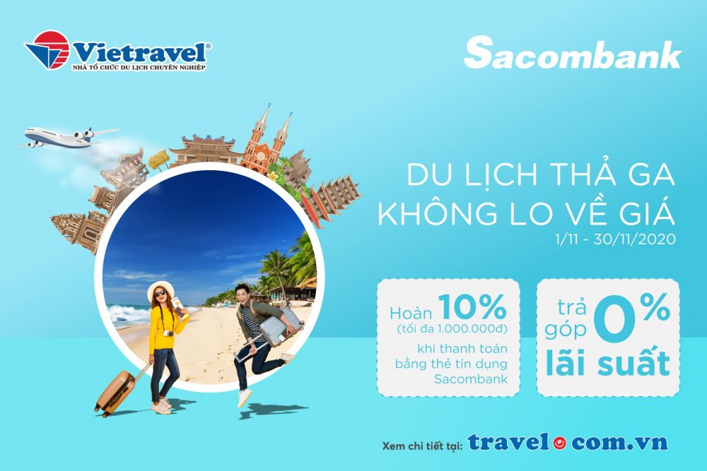 Ưu đ&atilde;i ho&agrave;n tiền l&ecirc;n tới 10% tại Vietravel.