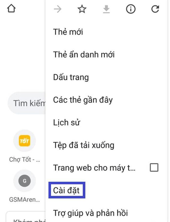 Vào Cài đặt.