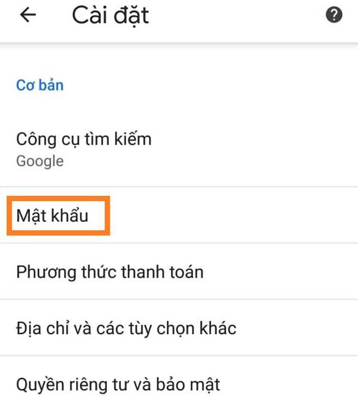 Vào ô mật khẩu,