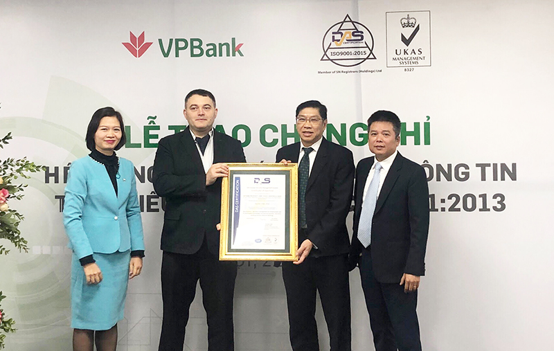 VPBank được cấp chứng chỉ ISO/IEC 27001:2013 về An toàn thông tin.