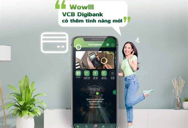 Vietcombank bổ sung thêm tính năng mới trên ngân hàng số VCB Digibank.