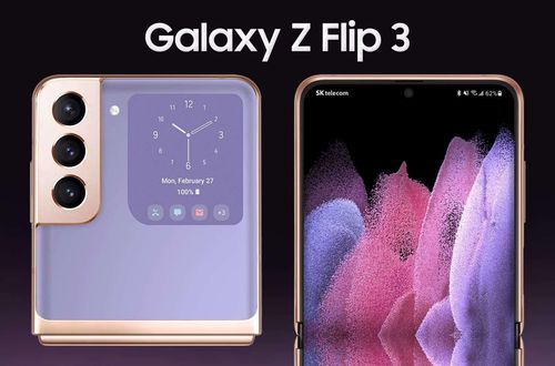 Hình ảnh render sắc nét của Galaxy Z Flip 3.