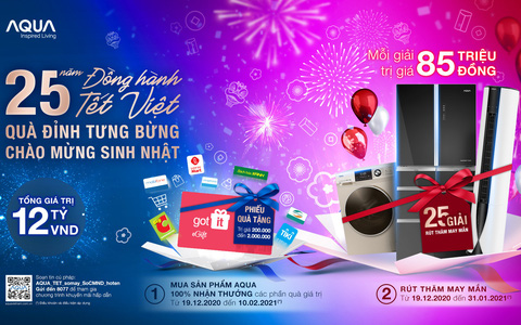 AQUA Việt Nam tổ chức chương tr&igrave;nh tri &acirc;n kh&aacute;ch h&agrave;ng l&ecirc;n tới 12 tỷ đồng.