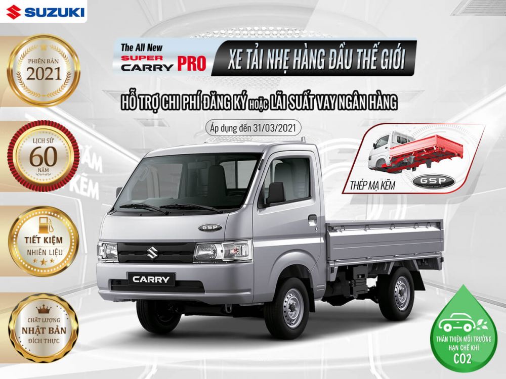Việt Nam Suzuki hỗ trợ lãi suất ngân hàng cho khách hàng nhân dịp kỷ niệm 60 năm dòng xe Suzuki Carry.