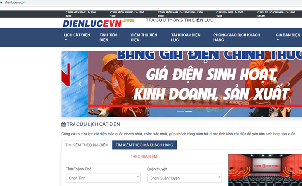 Trang web http://dienlucevn.com giả mạo thương hiệu EVN.