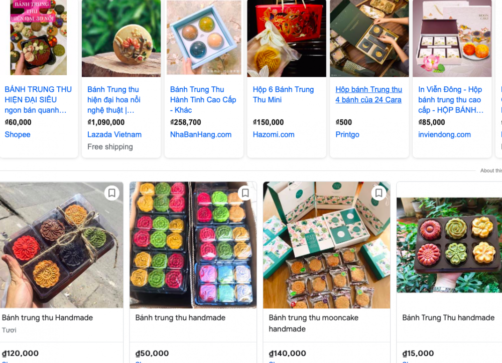 Bánh trung thu handmade được rao bán công khai trên các trang mạng điện tử với các mức giá khác nhau mà không rõ nguồn gốc của các nguyên liệu. Ảnh minh hoạ
