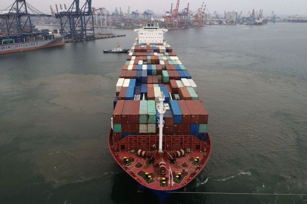 Vận chuyển tàu container đang mang lại lợi nhuận lớn nhờ phí tăng mạnh. (Ảnh: Bloomberg)
