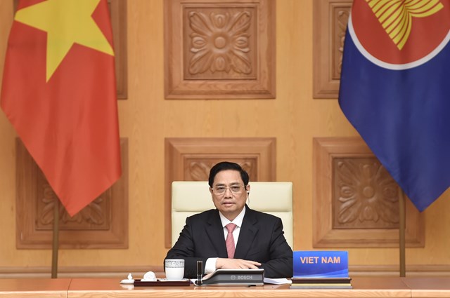 Thủ tướng Phạm Minh Ch&iacute;nh ph&aacute;t biểu tại Hội nghị.