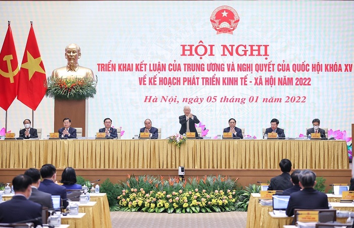 Tổng Bí thư Nguyễn Phú Trọng dự hội nghị. Ảnh: Nhật Bắc