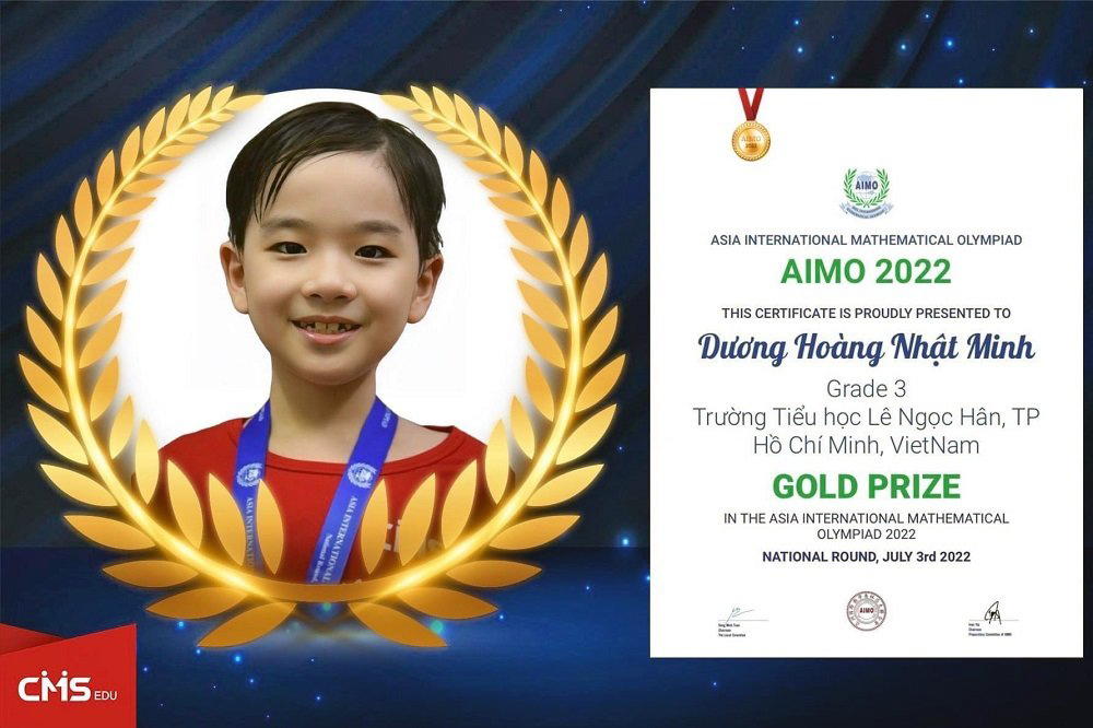 Em Dương Hoàng Nhật Anh là học sinh của CMS Edu xuất sắc giành huy chương Vàng tại Vòng 2 đấu trường Toán học AIMO 2022.