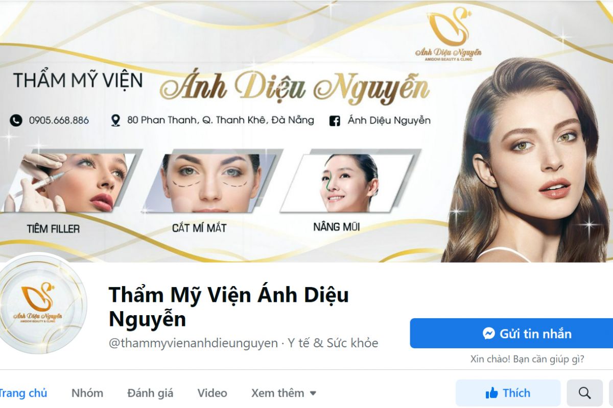 Những quảng cáo không đúng trên fanpage của Thẩm mỹ viện Ánh Diệu Nguyễn.