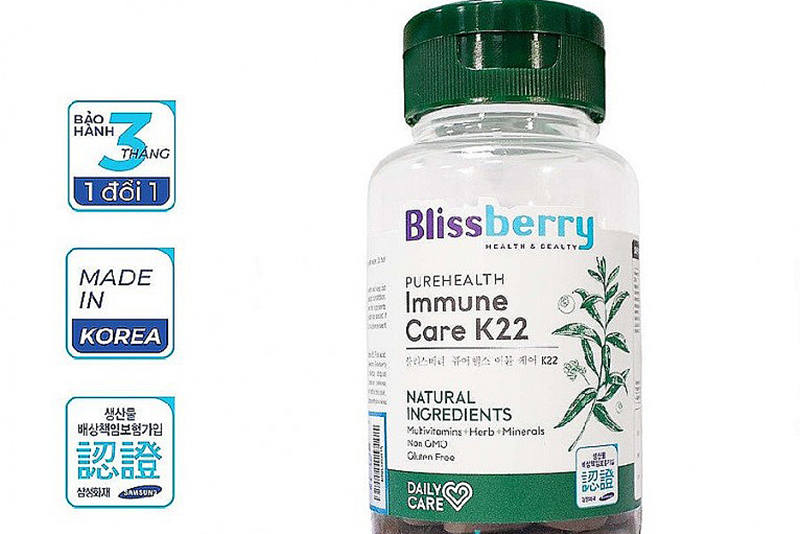 Sản phẩm Thực phẩm bảo vệ sức khỏe BLISSBERRY PUREHEALTH IMMUNE CARE K22.