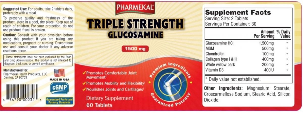 hực phẩm bảo vệ sức khỏe Pharmekal ® Triple strength Glucosamine 1500MG quảng cáo gây hiểu nhầm như thuốc chữa bệnh, vi phạm Luật Quảng cáo.