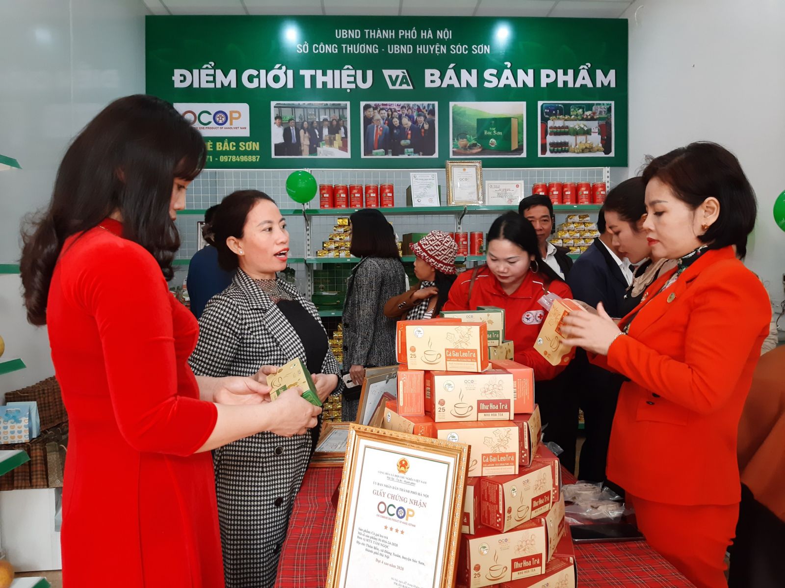 Điểm bán và giới thiệu sản phẩm OCOP huyện Sóc Sơn nằm tại Hợp tác xã Nông lâm nghiệp Bắc Sơn (xã Bắc Sơn).