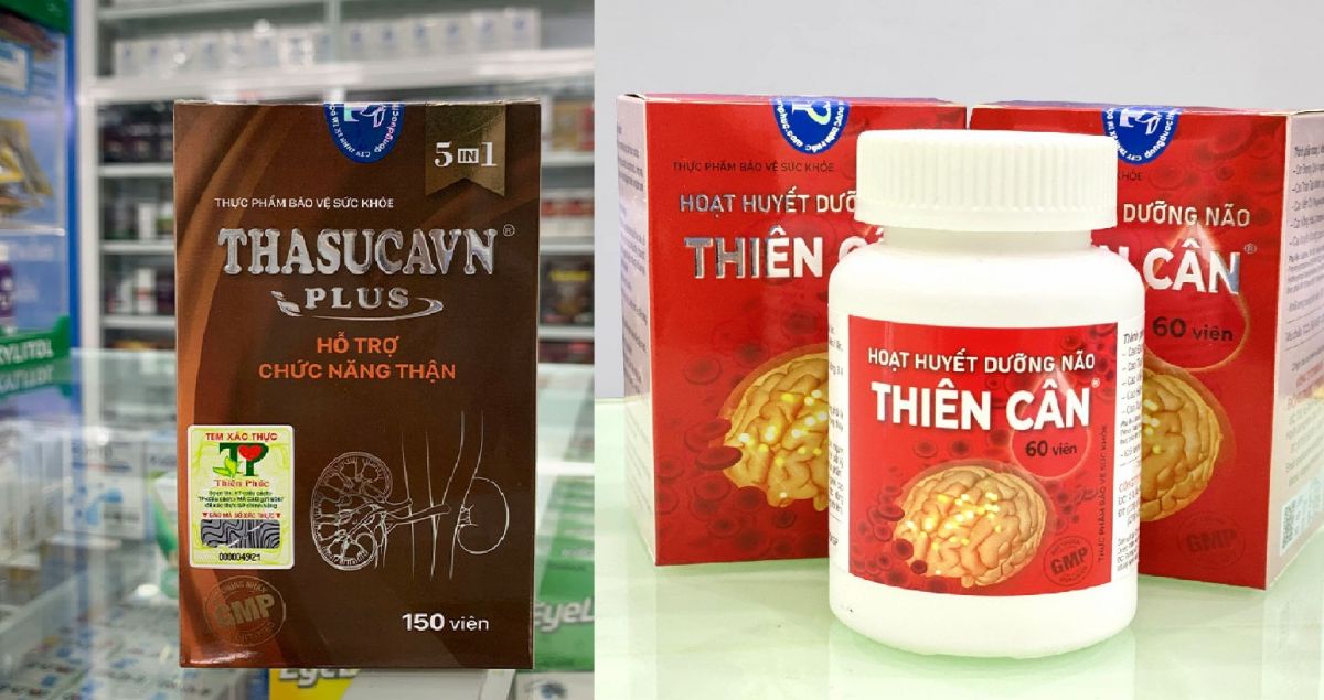 Sản phẩm thực phẩm bảo vệ sức khỏe Thasucavn®Plus và Hoạt huyết dưỡng não Thiên Cân.