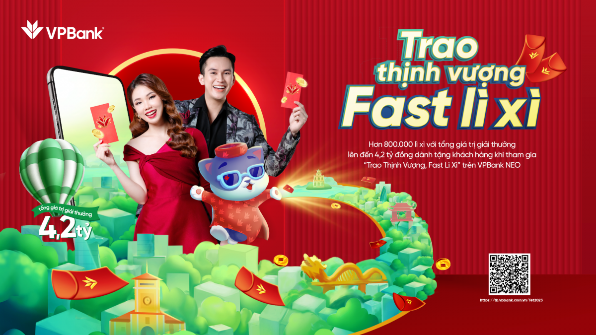 Ngân hàng TMCP Việt Nam Thịnh vượng (VPBank) triển khai chương trình khuyến mại “Trao thịnh vượng, Fast lì xì”.