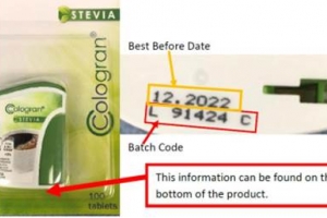Thu hồi chất tạo ngọt Cologran Stevia vì có chứa phụ gia thực phẩm không được công bố trên nhãn