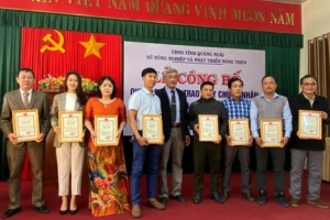 Quảng Ngãi trao chứng nhận OCOP cho 20 sản phẩm nông nghiệp