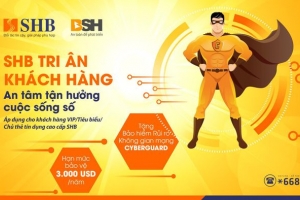 Ngân hàng SHB tặng khách hàng cao cấp bảo hiểm an ninh mạng CyberGuard với hạn mức 3.000USD/năm