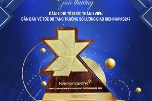 KienlongBank được vinh danh là Ngân hàng dẫn đầu về tốc độ tăng trưởng số lượng giao dịch Napas247