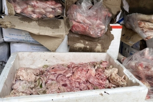 Bắc Giang: Ngăn chặn gần một tấn thực phẩm bẩn chuẩn bị đưa vào bếp ăn khu công nghiệp