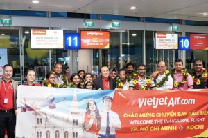 Vietjet khai trương đường bay thẳng đầu tiên từ TPHCM đi Kochi - Ấn Độ