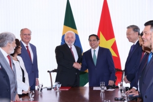 Tổng thống Lula da Silva chủ trì lễ đón Thủ tướng Phạm Minh Chính trong chuyến thăm chính thức Brazil