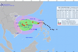 Bão số 6 trên Biển Đông giật cấp 12, sóng biển cao 9m