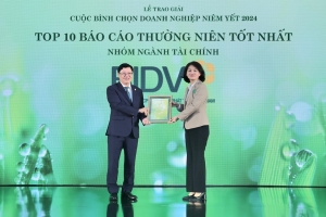 BIDV nhận giải thưởng “Top 10 Báo cáo thường niên tốt nhất - nhóm ngành tài chính”