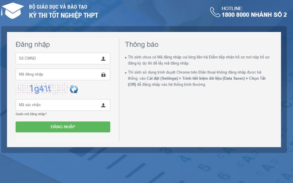 Cách tra cứu để xem điểm thi tốt nghiệp THPT năm 2020