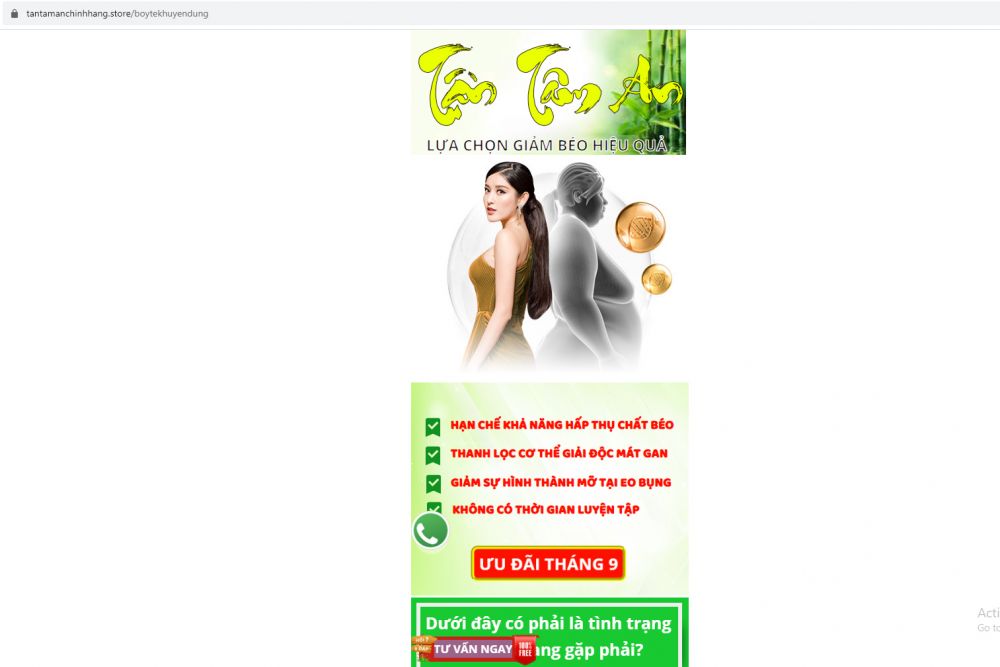 Cảnh báo về thông tin quảng cáo các thực phẩm bảo vệ sức khỏe Tận Tâm An, Choles Dios, Keto Slim trên một số website