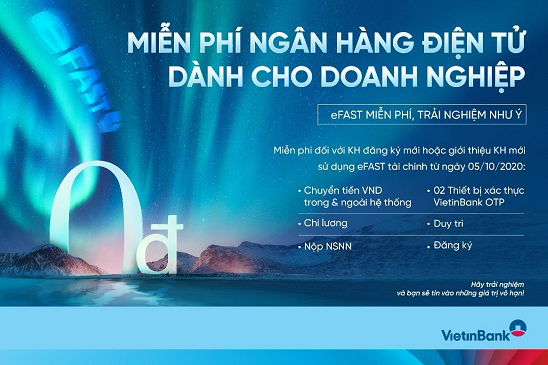 VietinBank miễn toàn bộ phí giao dịch trên ngân hàng điện tử dành cho doanh nghiệp