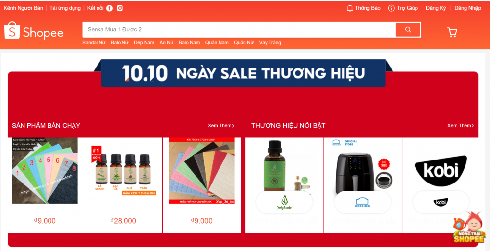 Shopee - Sự kiện 10.10 Ngày sale thương hiệu