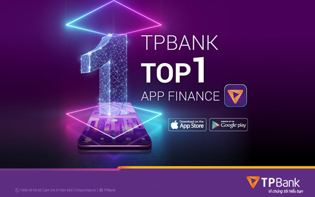 TPBank Mobile lên top 1 ứng dụng tài chính trên Google Play và Apple Store