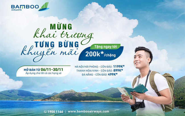 Khai trương các đường bay mới tới Côn Đảo, Bamboo Airways tung ưu đãi lớn
