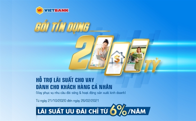 Vietbank triển khai gói cho vay lãi suất từ 6%/năm cho khách hàng cá nhân