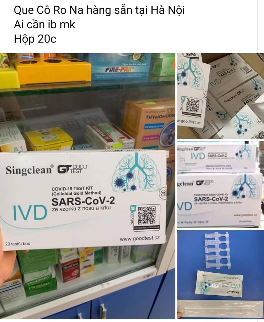 Yêu cầu gỡ các sản phẩm kit test nhanh COVID-19 rao bán trên website thương mại điện tử