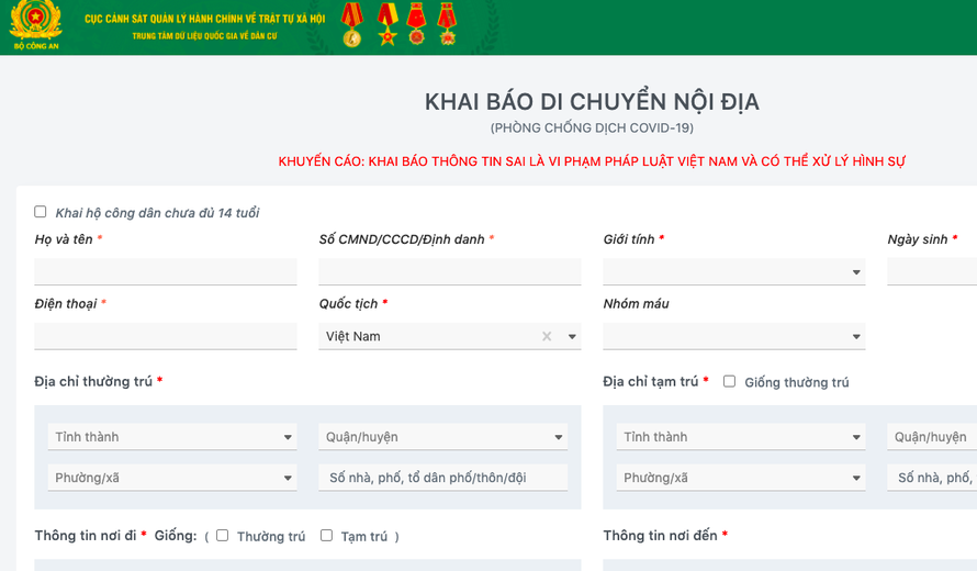 Bộ Công an ứng dụng Cơ sở dữ liệu quốc gia về dân cư vào phòng chống COVID-19