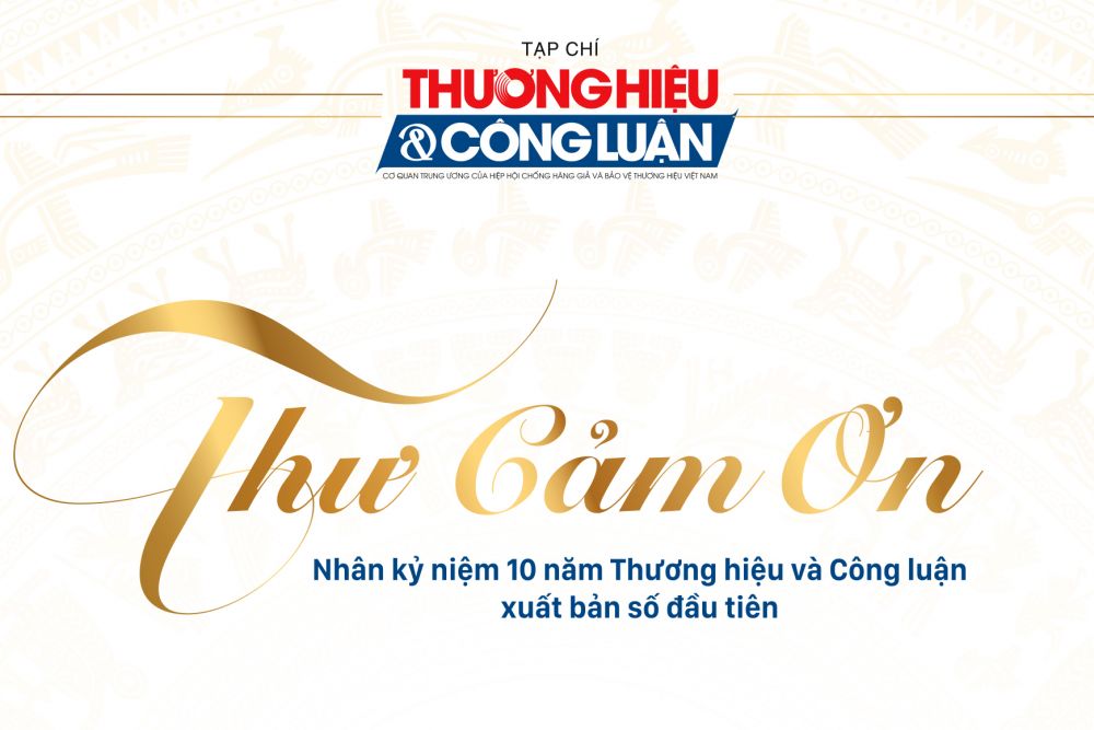 Thư cảm ơn của Tổng Biên tập Tạp chí Thương hiệu và Công luận