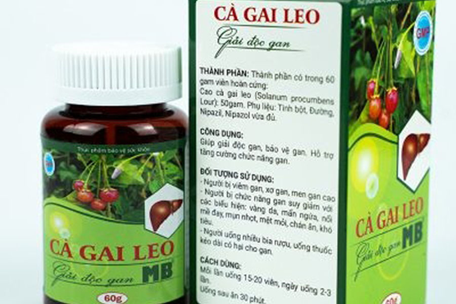 Thực phẩm bảo vệ sức khỏe Cà Gai Leo Giải Độc Gan MB vi phạm quy định quảng cáo .