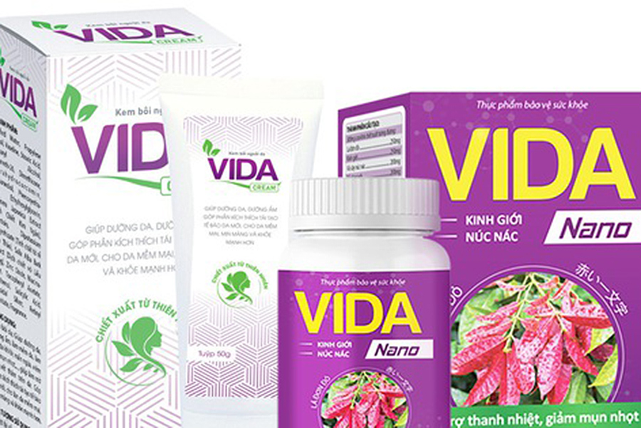 Thực phẩm bảo vệ sức khỏe Vida nano quảng cáo như thuốc chữa bệnh.