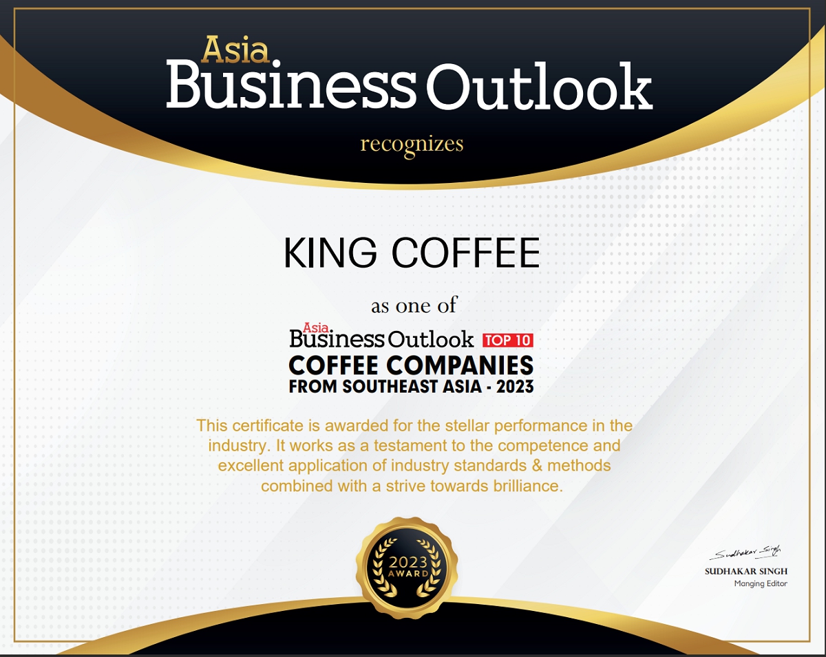 King Coffee được bình chọn là Top 10 công ty cà phê hàng đầu Đông Nam Á.